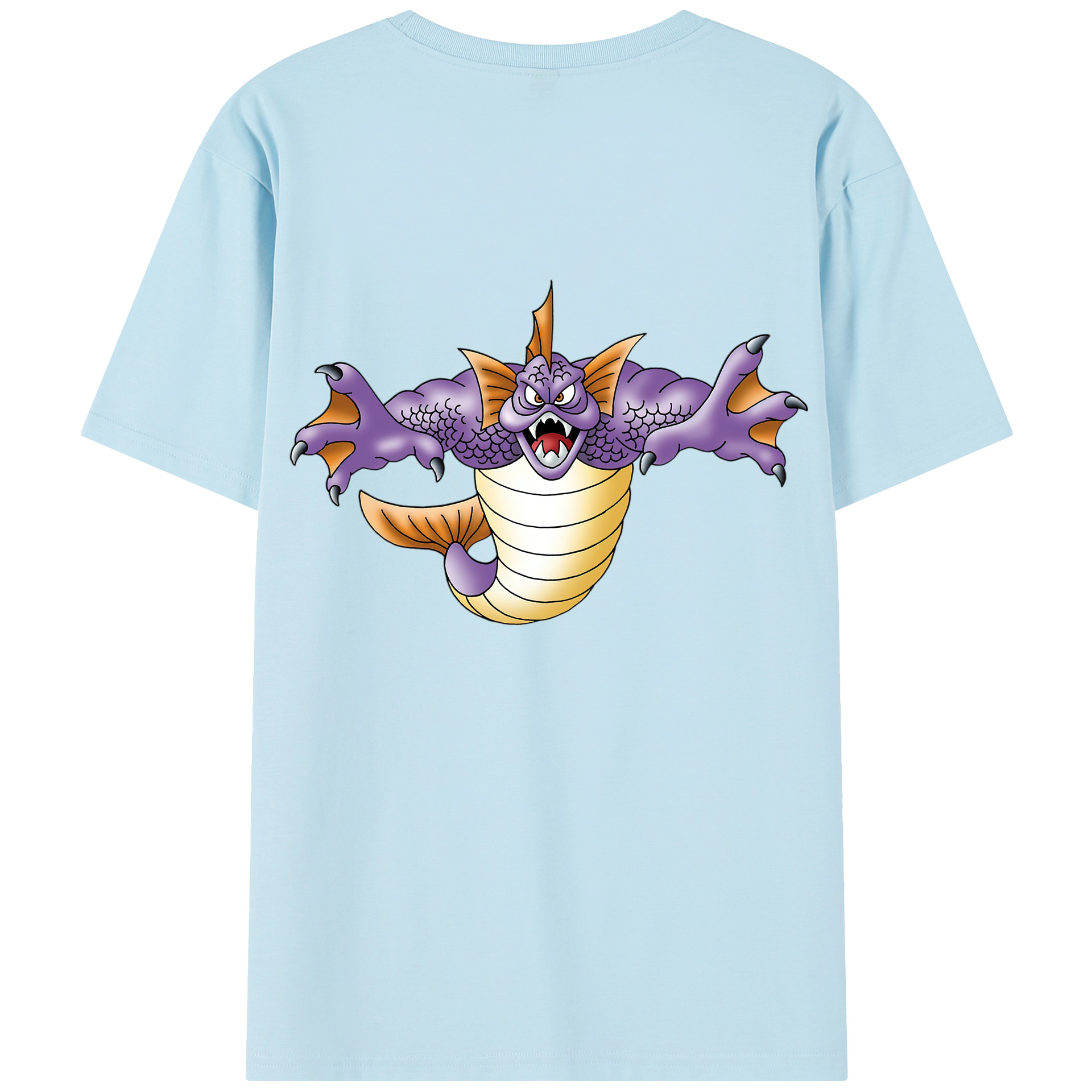 （画像用） ドラゴンクエスト Doragon Kuesuto Dragon Quest 綿100％半袖Tシャツ（背面プリント）